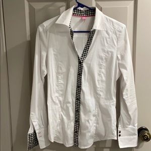 Slim cut white button down Basler shirt